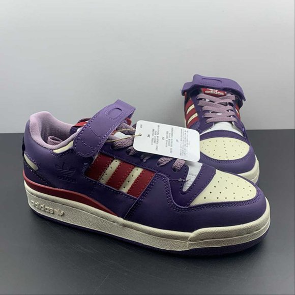 adidas Forum 84 Low Shoes Light Purple Red White Mens Sneakers - Picture 7 of 14